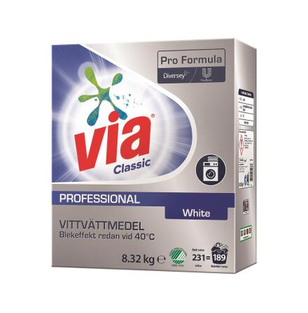 Tv�ttmedel Via Professional White Plus Oparfymerad 8,32kg