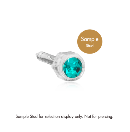 MP Stud Bezel 4 mm, Blue zircon