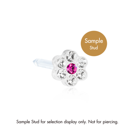 MP Stud Daisy 5 mm, Crystal/rose