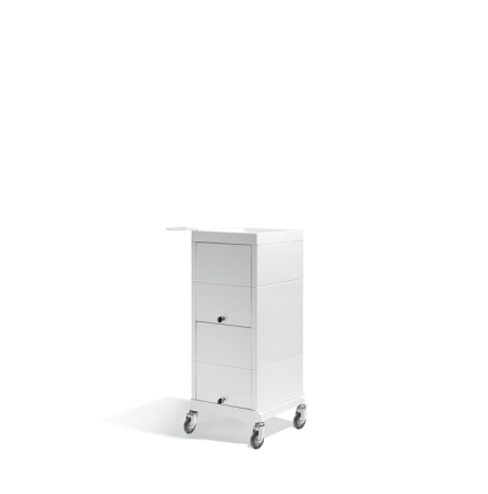 Sibel Discrete Trolley Lockable Cream White